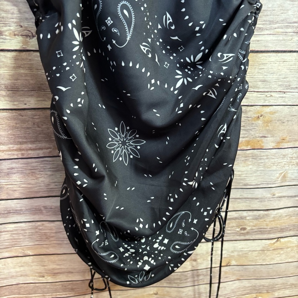 LIONESS Wild Wild West Black Bandana Mini Dress Size Small - Picture 7 of 10